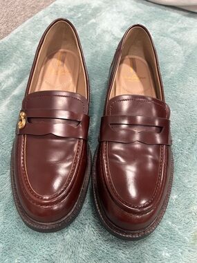 Sam Edelman Men's Burgundy Leather Penny Loafers